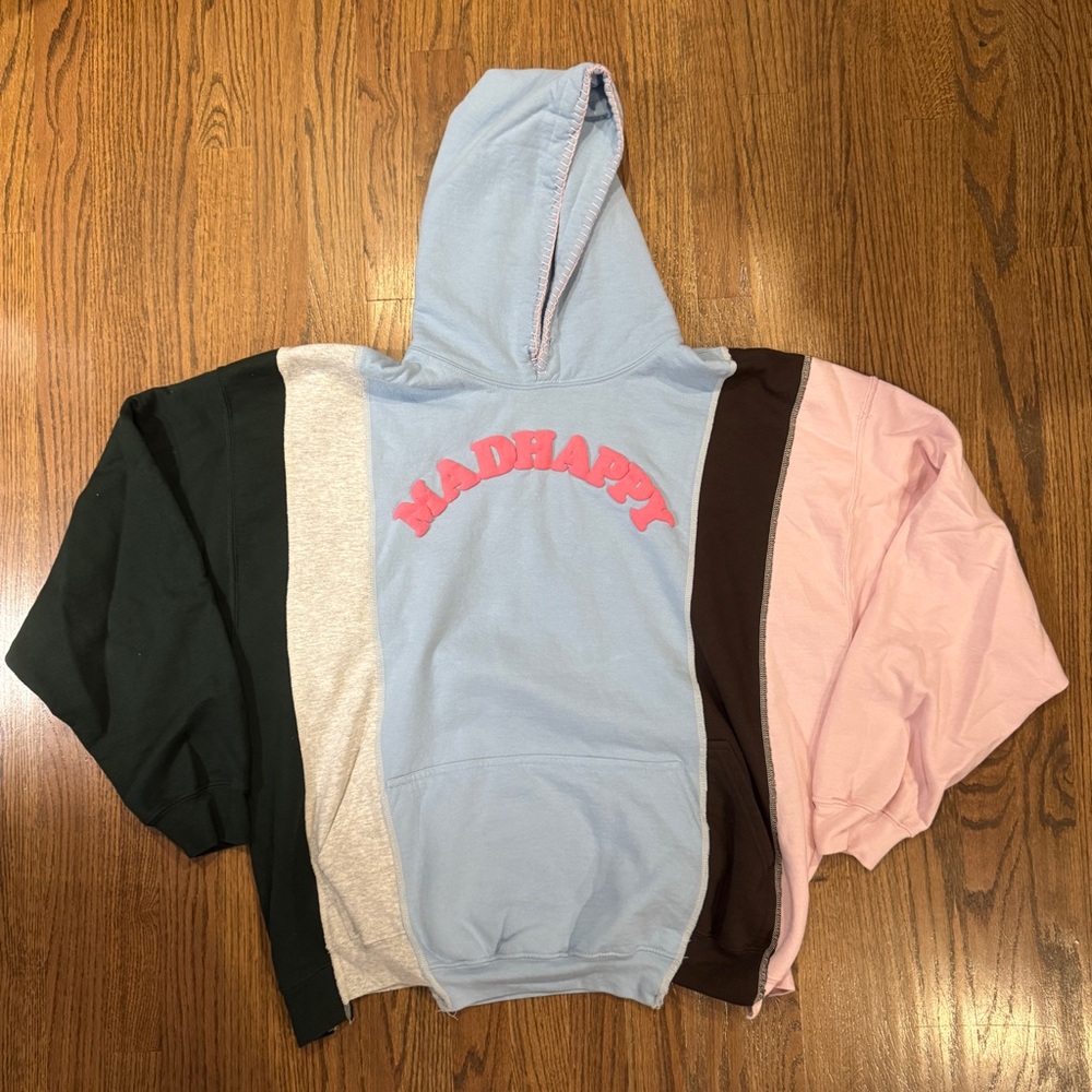 Madhappy x Needles Collab Asymmetrical Color block Hoodie